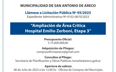 Licitacion ampliacion area critica Hospital Etapa 3