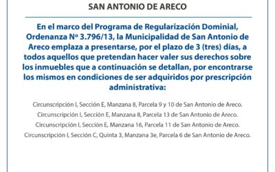 Programa de regularización Dominial Municipio de San Antonio de Areco 8 septiembre 2023